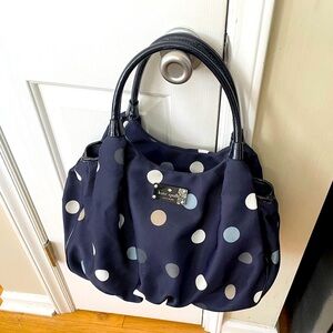 Kate Spade Park Row Karen Hobo Bag - Navy Blue Polka Dots **LIKE NEW**